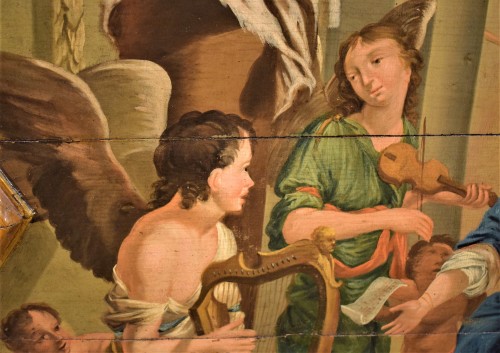 XVIIe siècle - Sainte Cécile et le Concert des Anges, école Vénitienne du XVIIe siècle